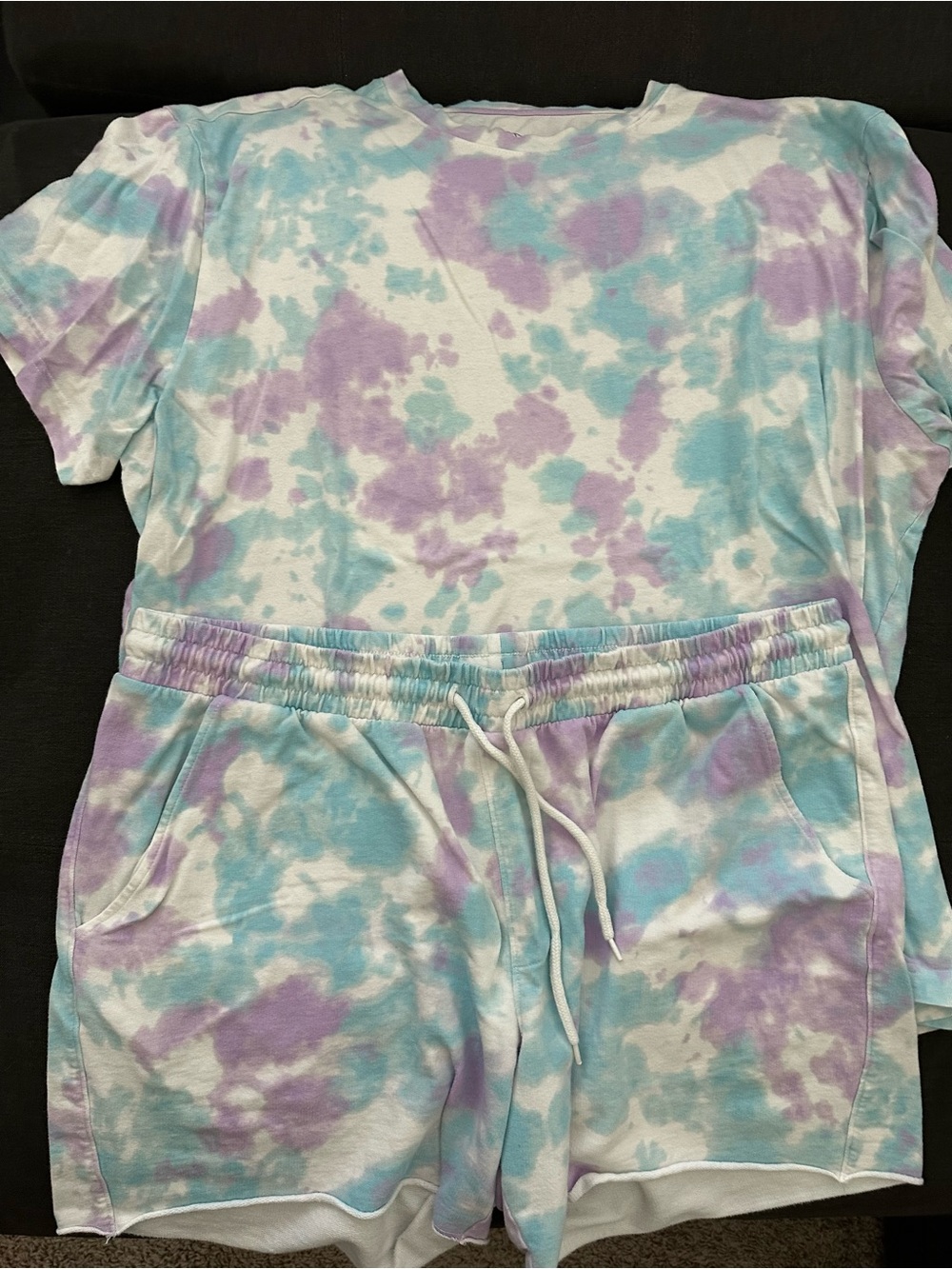 Original Use Tie-Dye Pastel Lounge Set - Tee & Drawstring Shorts